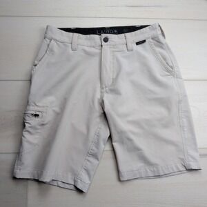 Laird Shorts Mens 30 Performance Stretch‎ Zip Pockets Hiking Outdoors Beige